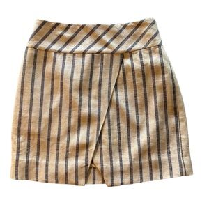 J.Crew Blue and Cream Striped Slit Zipper Skirt Office Size 00 Great Condition!